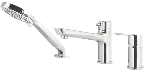 Badewannenarmatur Wannenrandarmatur, Chrom, 3 Loch