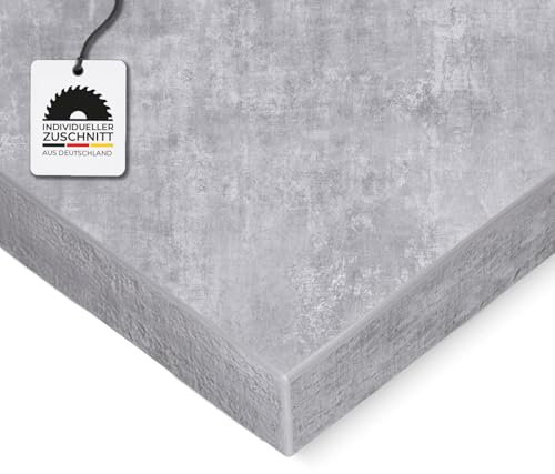 HausFux Spanplatte nach Maß - 2,5 cm stark, melaminbeschichtet, mit ABS-Kante - Made in Germany - Maßanfertigung - für Möbel- und Innenausbau (Bellato Grau, 60 x 40 cm)