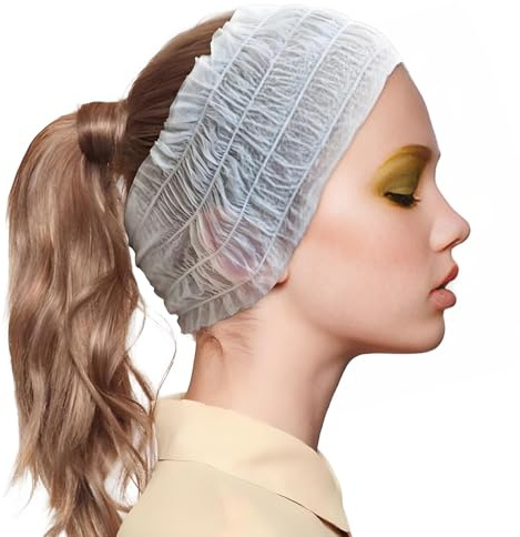 100 Pcs Disposable Headbands for Facials Elastic Hair Wrap Non-woven Stretch Facial Headband for Spa Salon Makeup Beauty Accessories Disposable Hair Band,Skincare Headband