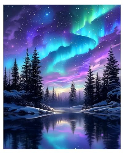Kaieteur Peinture par Numéros pour Adulte, Kit de peinture à l'huile sur toile Bricolage pour Enfant avec pinceaux Peinture de dessin de Pigment Acrylique 16x20 pouces (Sea View)