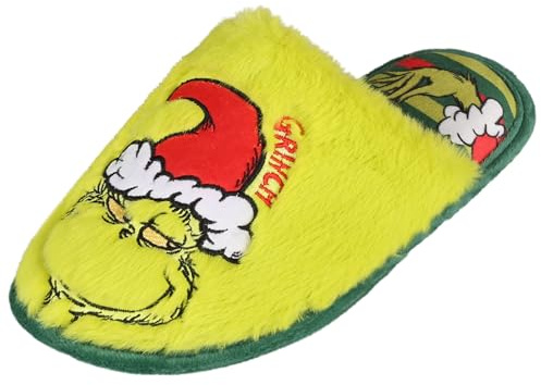 Grinch Hausschuhe, pelzige Pantoffeln, grün (Grün C, 42-43, EU Schuhgrößensystem, Erwachsene, Numerisch (von/bis), M, 42, 43)
