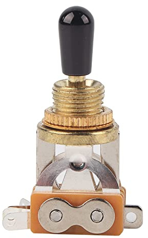 UPALDHOU 3-Wege Kippschalter aus Metall, für E-Gitarren, kompakt, 1 | Robuste Metallkonstruktion, reibungslose Pickup-Umschaltung, für DIY-Gitarrenprojekte, Gold