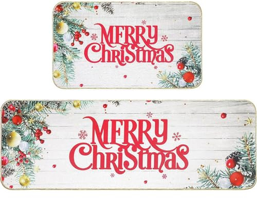küchenteppich Weihnachtspflanzen Küchenläufer,Teppich Für küchenteppich waschbar rutschfest,fussmatte aussenWeich Und Superabsorbierend Waschbar In Waschmaschine 40x60+40x120