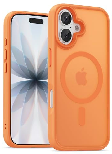 UNBREAKcable für iPhone 17 Hülle für MagSafe, Vollständiger Kameraschutz, Eingebauter Magnetring, Stoßfest Kratzfest Transluzente Matt Handyhülle für iPhone 17 Case 6,3 Zoll, Orange