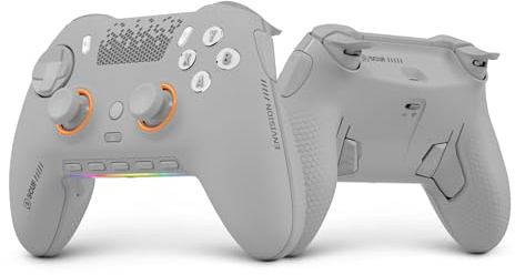 Scuf ENVISION PRO V2 (2025) Kabelloser PC Gaming-Controller – Hellgrau | Nur für PC, Anti-Drift-Daumenstifte, Fünf Wiederverwendbare G-Tasten, Wiederverwendbare Back-Paddles, Sofortauslöser