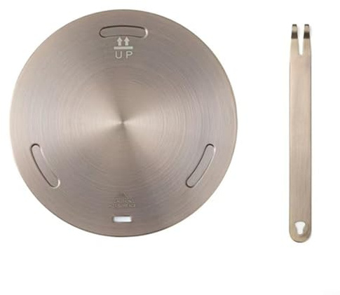 Plaque diffuseur de chaleur à induction en acier inoxydable pour cuisinières à gaz et électriques, disque convertisseur de cuisson uniforme avec poignée amovible, or rose 240 mm (B)