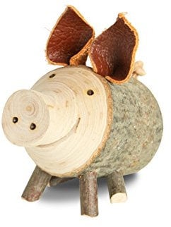 Waldfabrik Black Forest Cerdito de Madera Natural, tamaño a Elegir