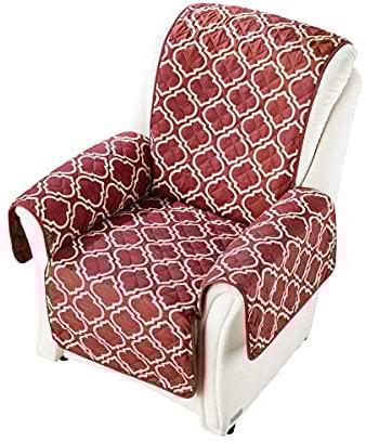 viva domo Wende-Sesselschoner, Sitzbezug mit Armlehnen, Sesselüberwurf, Polsterschutz, Schonbezug, 179x165 cm, warm und weich zur Schonung der Polster, Bordeaux