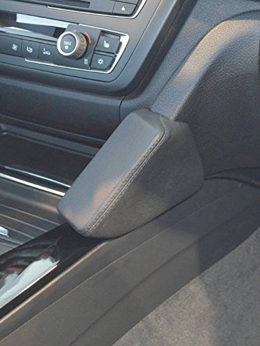 KUDA Handyhalterung passend für BMW 3er ab 02/2012 (F30 F31 F34) & 4er - Telefonkonsole für Smartphones, Handy, Navi und mehr - Echtlederkonsole, Cognac, 092586