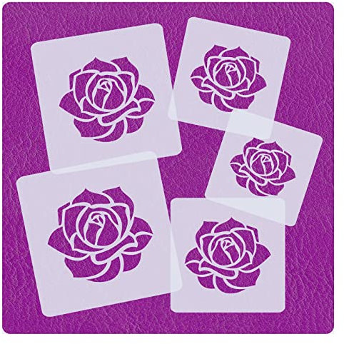 Schablonen Set ● 5 einzelne Rosen ● 6cm, 7cm, 8cm, 9cm und 10cm groß
