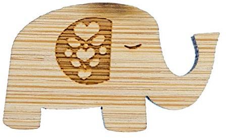 Miniblings Elefant Brosche Dickhäuter Afrika Indien Holz Ohr Blume Pin | Statement am Revers, montiert in Berlin, liebevoll zusammengesetzt