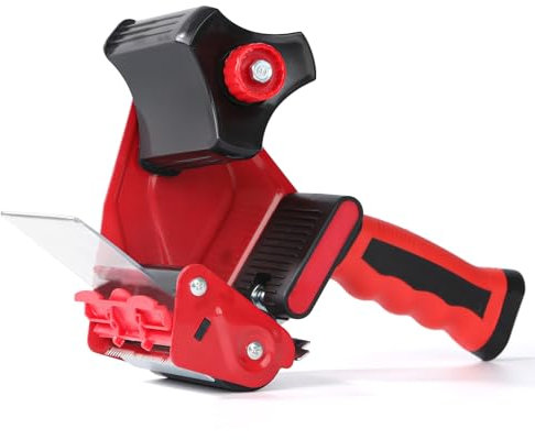 QILIMA 7,6 cm breiter Packbandabroller Pistolendichtung Verpackung für den Einsatz Klebebandabroller Pistole für Versand, Umzug, Karton und Kartonversiegelung, Rot