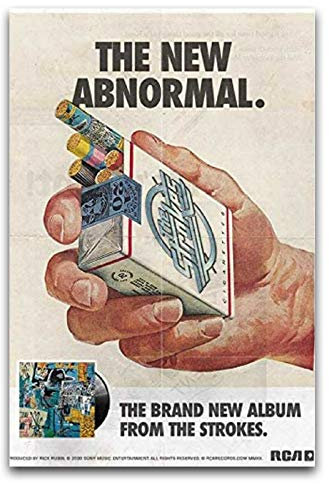 WPQL Inked And Screened The Strokes The New Abnormal Album Julian Casablancas Band 2 Wallpaper Poster, geeignet für Studium, Tanzsaal