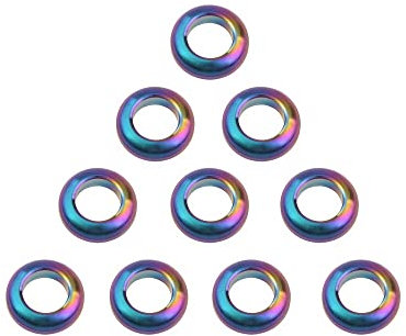 DShanLa 10Pcs M6 Titanium Alloy Washers 5pcs Convex & 5pcs Concave Ti Spacer For Rings Hydraulic Brake Caliper MTB Bike Parts Repair DShanLa (Color : 10X Convex Rainbow)