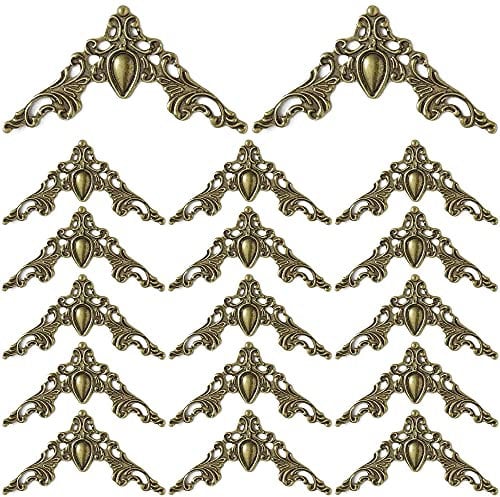 GZGXKJ 1 Set of 40 Vintage Metal Book Corner Protection Album Decorative Corner Protection Cover (Bronze)