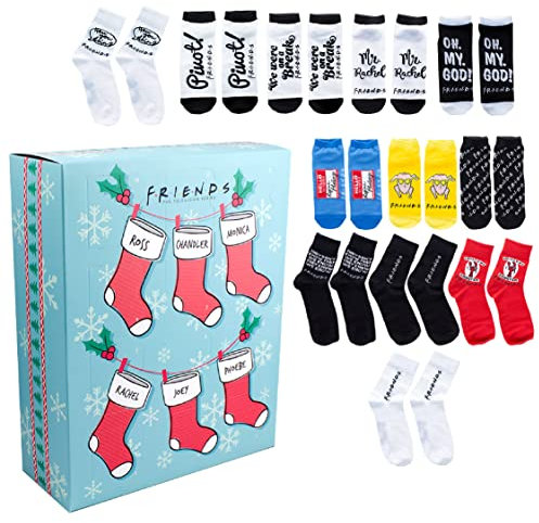 Paladone Friends TV Show Sock Advent Calendar 2022 - 12 Days Christmas Countdown - Unisex