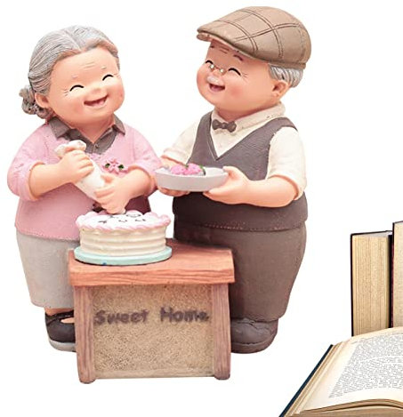 Ältere Paare Aus Kunstharz, Niedlich Miniatur Deko Harz Ältere Paar Figuren, Garten Figuren Oma Opa Statue Figuren, Hochzeit Geschenke Für Home Decor Oma Und Opa