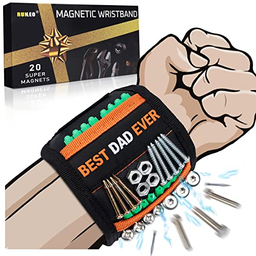 Father's Day Gifts for Dad from Daughter Son, Magnetic Wristband Tool Belt for Holding Screws, Cool Gadgets Birthday Gift Christmas Stocking Stuffers for Men Him Husband Handyman - Best Dad Ever Gifts