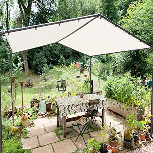 KOUDU Tenda da Sole per Esterni 1.8x7m Protezione Raggi UV Vela Ombreggiante Rettangolare per Esterno, Giardino Terrazzo, Bianco