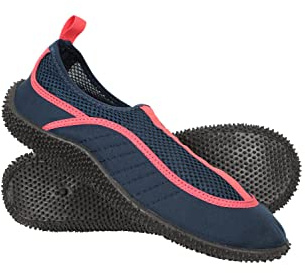 Mountain Warehouse Bermuda Womens Aqua Shoes - Neoprene Design, Mesh Panel, Slip On, Lightweight Swim Footwear - for Spring Summer, Beach Underwater Walking Navy Adult Shoe Size 5