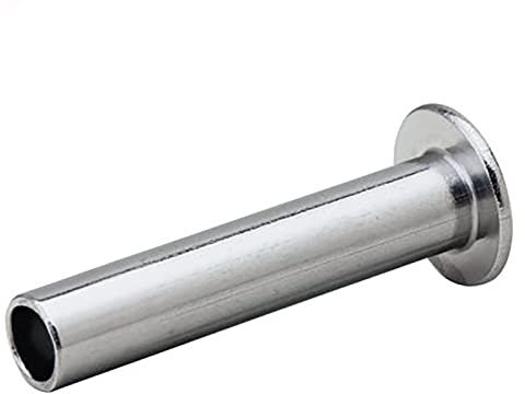 CREULT Rivetti a testa piatta M4 x 14 mm di lunghezza, metà cava, estremità cieca, corpo liscio, elementi di fissaggio rotondi per percussioni (50 pezzi)