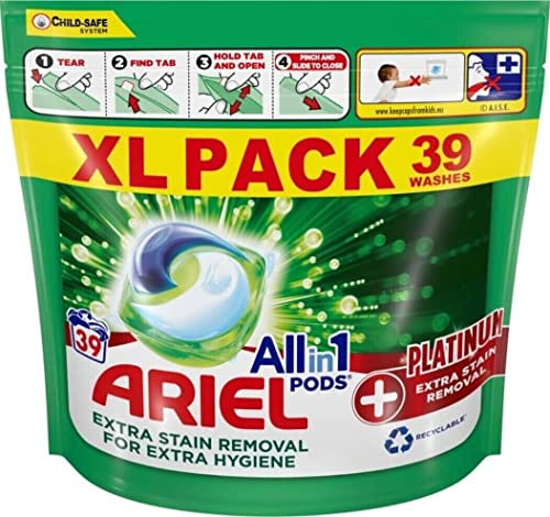 Ariel All-in-1 PODS, Washing Liquid Capsules +OXI Stain Removers Effect, Pack of 39
