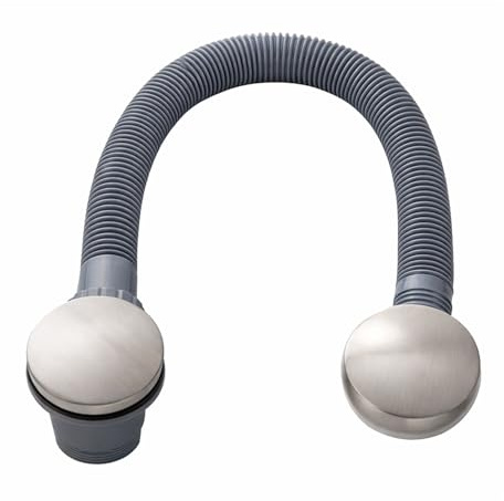 Go Bathrooms Brushed Nickel Bath Waste Overflow Bath Drain with Pop Up Bath Plug Click Clack Waste and Overflow Drain Kit