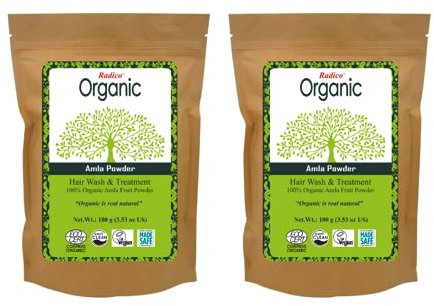 Radico Polvo de tratamiento del cabello de henna orgánica - 100% orgánico, 100% Natural Herbs For Suave, Brillante y Saludable Cabello Anti Pérdida de Cabello, Reparación de Cabello Dañado, Prevenir