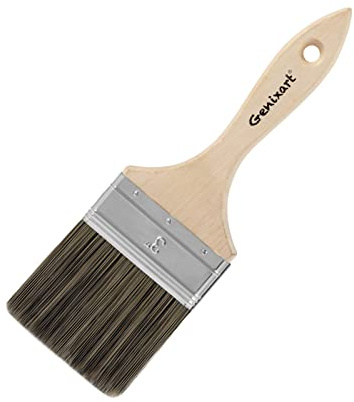 Double Thick Chip Paint Brush, Wood Stain Brushes for Painting Walls and Fence Staining, Wooden Handle Masonry Paintbrush for Varnish, Paste, Gesso and Limewash (3 inch)