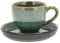 BITZ Espressotasse mit Untertasse Dia 5,5 x 5 cm 7 cl Grün/Schwarz