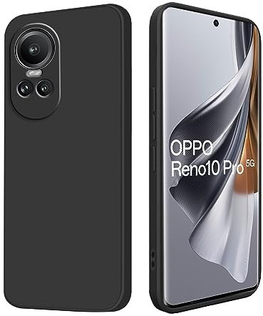 Holilo Hülle für Oppo Reno 10 5G /Oppo Reno 10 Pro 5G, Silikon Handyhülle Anti - Kratzer Dünn Schutzhülle Rundumschutz Stoßfest Cover - Schwarz