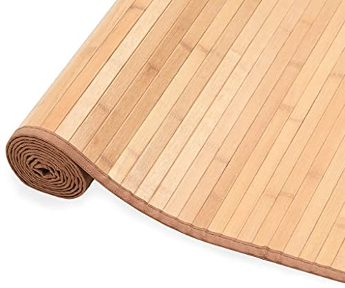 LAPOOH Tapis en Bambou 80x300 cm Marron,Grand Tapis Salle De Bain,Tapis De Bain Epais