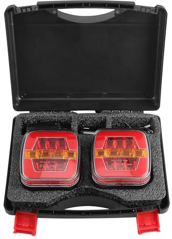 D-TECH 12V 24V Kabellose LED Rückleuchten Anhänger mit Magnet,Kabelloses Beleuchtungs LED Set für Anhänger,LKW,LED Rückleuchten Kabellos Magnetisch Anhänger Rücklicht Akku Heckleuchten Wasserdicht