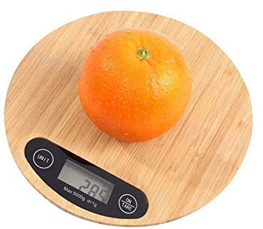 UNbit Food Scale Digital Kitchen Food Scale, with Bamboo Weighing Platform for Cooking Baking 5kg/1g Natural Wood Color. Scales