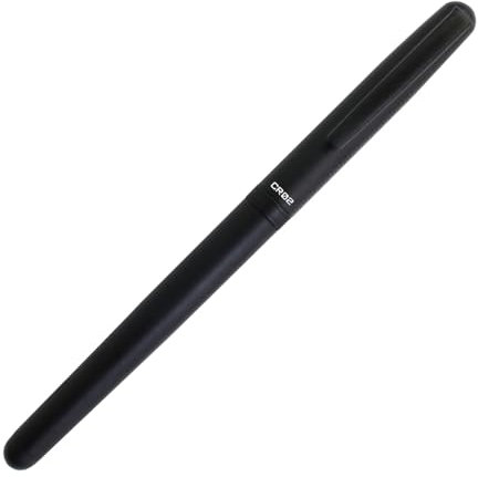 OHTO CR02 Keramik-Tintenroller, 0,5 mm feine Spitze, mitteldicker Aluminiumschaft mit Messingkomponenten, mattschwarz, nachfüllbare schwarze Tinte auf Wasserbasis, CR02-05-MBK