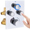 3 Outlet Shower Valve, Concealed Shower Mixer 3 Way Diverter Thermostatic Shower Valve, Push Button Multi Function Flow Control Valve, 3 Outlet Can Simultaneous Operation, Chrome