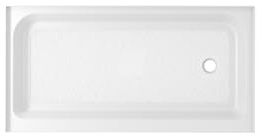 Elegant Kitchen and Bath Laredo 60x32 Plastic Shower Tray Right Drain in White
