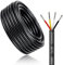10 Meter 20AWG 4x0,5mm² Elektrischer Kabel, 4 Adriges Kabel 5V/12V/24V/300V Stromkabel Verzinntes Kupferkabel，Flexibel und Weich Niedrige Impedanz Hohe Temperaturbeständigkeit Verlängerungskabel