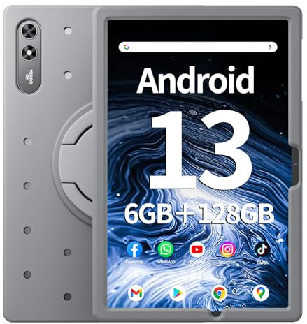 SGIN Tablet 10.51 Zoll Android 13 Tablet PC 6GB RAM 128GB Storage, 1200 * 1920 FHD IPS Display, Octa-core Processor, Dual Camera(5MP+13MP), WiFi, Bluetooth, GPS, Type-C, GPS, 6200mAh Battery (White)