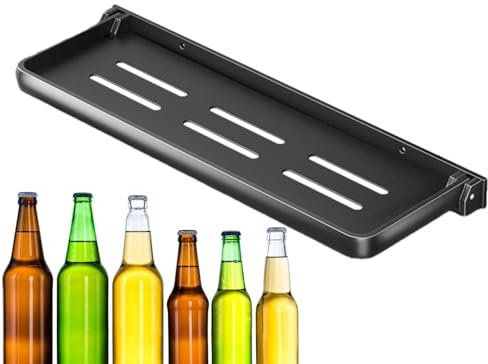 Neamou RV-Aluminium-Klappregal, klappbares Badezimmer-Wandregal | Badezimmer-Schwimmregal aus Aluminium,Herunterklappbares Präsentationsregal, um 90° hochklappbar, wandmontierte schwebende Regale für