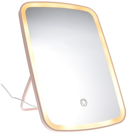 Healeved Kosmetikspiegel Mit Led-licht Kleiner Reisespiegel Für Mädchen Praktischer Schminkspiegel Fürs Wohnheim Retro-ankleidespiegel Mit Beleuchtetem Spiegel Für Make-up