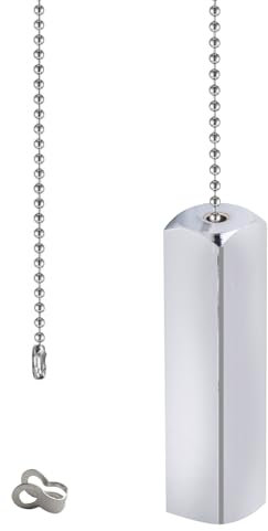 JTgugu Chrome Bathroom Light Pull Cord Handle Pull Cord Light Switch Bathroom Light Pull with 85cm Chain Pull Cord for Bedroom Shower Chandelier Ceiling Blind Fan Toilet Light Switch