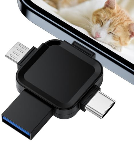 128GB Chiavetta USB per i Phone,Yueflue 4 in 1 Chiavetta per i0S/Pad/i0S/Macbook/Android/PC,Chiavetta per i Phone Memoria esterna Liberare Spazio di Archiviazione sul Telefono Cellulare.