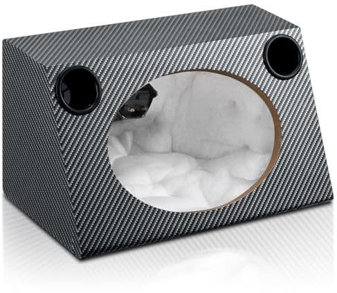 Suacopzar Caja de altavoz trapezoidal de 6 x 9 pulgadas, carcasa vacía para altavoz de coche con almohadilla de algodón absorbente de sonido y picos de altavoz, carcasa de caja de altavoz de chapa de