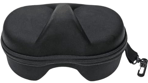 BEAHING Goggle Case Eva Protective Ski Goggle Hülle Tragbare Schwimmbrille Hülle mit Haken schwarz 7.7x4.9x3.2in Aufbewahrungsbrille für Schnee, Wassersport, Schwimmbrillenkoffer