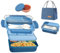 Resszo Lunch Box, 1300ML Brotdose Kinder mit Fächern, Auslaufsicher mit 4 Fächern mit Besteck und Isoliertasche, Lunchbox Erwachsene für Mikrowellengeeignet Und SpüLmaschinen