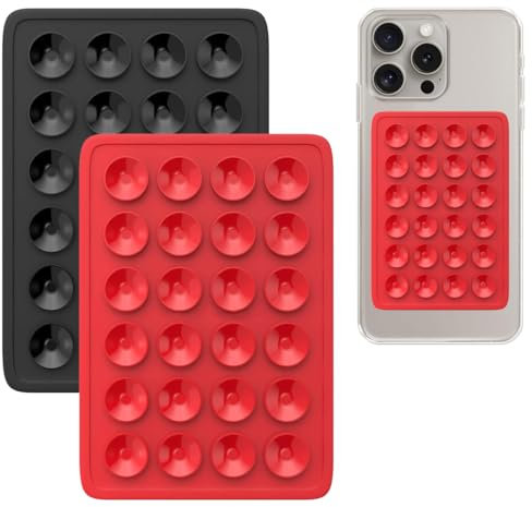 Lot de 2 ventouses en Silicone, Support de téléphone Portable à Ventouse carrée, en Silicone unilatéral, Convient pour Les téléphones Portables, Les banques d'alimentation et la Conduite