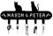 Porte - clés de chat personnalisé sur le mur, nom personnalisé métal noir porte - clés crochet Key Manager, porte - clés de chat crochet Manager avec 5 crochets, cadeau pour les amoureux des chats