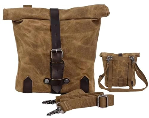 Generisch Motorrad-Lenkertasche, Motorrad-Satteltaschen - wasserdichte gewachste Canvas-Tasche Vintage Motorradtasche | Motorrad-Satteltaschen, Motorradtasche für Motorräder oder Fahrräder