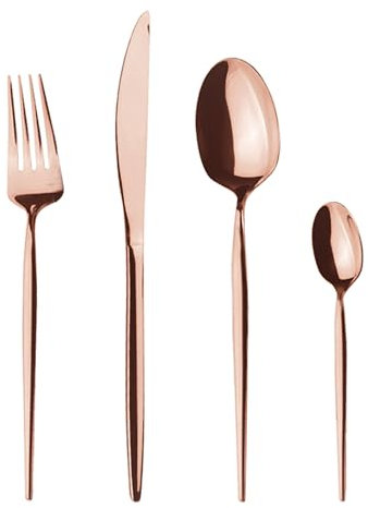 Set 24 posate rosa gold manico sottile Berlinger Haus